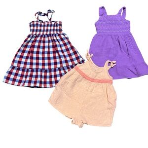 Cat & Jack Girls’ Summer Outfit Bundle | Dresses & Romper | Size 2T